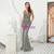 Gray Mermaid Tulle V-neck Long Prom Dress With Beading