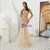 Champagne Mermaid Tulle Spaghetti Straps Prom Dress With Beading
