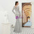 Silver Mermaid Sequins V-neck Backless Long Sleeve Prom Dress With Beading