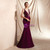 Sexy Purple Mermaid Deep V-neck Backless Lace Up Long Prom Dress