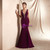 Sexy Purple Mermaid Deep V-neck Backless Lace Up Long Prom Dress