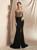 Black Mermaid See Through Back Beading Prom Dress With Side Split