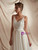 A-Line Ivory Tulle V-neck Backless Appliques Wedding Dress