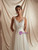 A-Line Ivory Tulle V-neck Backless Appliques Wedding Dress