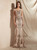 Champagne Mermaid And Gold Sequins Scoop Cap Sleeve Prom Dress