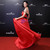 In Stock:Ship in 48 Hours A-Line Red Satin Backless Prom Dress