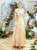 In Stock:Ship in 48 Hours Champagne Tulle V-neck Half Sleeve Bridesmaid Dress