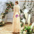 In Stock:Ship in 48 Hours Champagne Tulle V-neck Half Sleeve Bridesmaid Dress