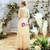 Champagne Tulle Sequins Bateau Half Sleeve Bridesmaid Dress