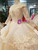 Champagne Tulle Sequins Bateau Long Sleeve Wedding Dress With Beading