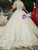 Light Champagne Ball Gown Tulle Sequins Appliques Off The Shoulder Short Sleeve Wedding Dress