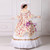 White Ball Gown Tulle Lace Fuchsia Bow Print Drama Show Vintage Gown Dress