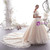 Champagne Ball Gown Tulle Spaghetti Straps Tulle Lace Appliques Wedding Dress