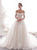 Ball Gown Champagne Tulle Lace Apliques Wedding Princess Dress