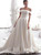 Charming Champagne Satin Tulle Off The Shoulder Wedding Dress
