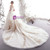 Ball Gown Light Champagne Tulle Appliques Off The Shoulder Wedding Dress