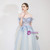 In Stock:Ship in 48 Hours Blue Tulle Appliques Prom Dress