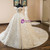 Luxury Champagne Ball Gown Lace Off The Shoulder Wedding Dress With Pearls