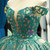 Green Ball Gown Sequins Off The Shoulder Wedding Dress With Train