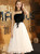 In Stock:Ship in 48 Hours Black And White One Shoulder Prom Dress