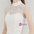 In Stock:Ship in 48 Hours White Lace High Neck Short Prom Dress