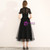 In Stock:Ship in 48 Hours Black High Short Sleeve Prom Dress