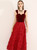 In Stock:Ship in 48 Hours Burgundy Straps Velvet Tea Length Prom Dress