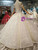 Light Champagne High Neck Backless Floor Length Wedding Dress With Beading