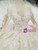 Light Champagne Ball Gown Tulle Sequins Long Sleeve Wedding Dress With Removable Train