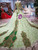 Green Ball Gown Tulle Sequins Long Sleeve Wedding Dress With Train