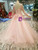 Pink Ball Gown Tulle Long Sleeve Backless Appliques Wedding Dress