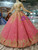 Red Ball Gown Seuqins Off The Shoulder Short Sleeve Wedding Dress With Beading