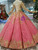 Red Ball Gown Seuqins Off The Shoulder Short Sleeve Wedding Dress With Beading