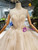 Champagne Tulle Sweetheart Appliques Wedding Dress With Beading