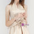 In Stock:Ship in 48 Hours Champagne Satin High Neck Prom Dress With Bow