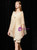 Sheath Champagne Satin V-neck Mother Of The Bride Dress With Embroidery Shawl