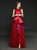 Burgundy Tulle Satin Long Trouser Skirt Prom Dress