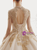 Champagne Ball Gown Tulle V-neck Long Sleeve Appliques Wedding Dress