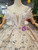 Champagne Ball Gown Sequins Off The Shoulder Beading Wedding Dress
