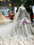 Gray Mermaid Tulle Appliques Off The Shoulder Long Sleeve Wedding Dress