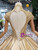 Gold Ball Gown Sequins High Neck Backless Beading Wedding Dress