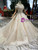 Tulle Sequins Off The Shoulder Appliques Champagne Wedding Dress