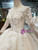 Champagne Ball Gown Tulle Appliques Long Sleeve With Beading Wedding Dress