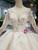 Champagne Ball Gown Tulle Appliques Long Sleeve With Beading Wedding Dress