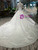 Ivory White Satin Applique High Neck Long Sleeve Beading Wedding Dress
