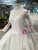 Ivory White Satin Applique High Neck Long Sleeve Beading Wedding Dress