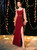 In Stock:Ship in 48 Hours Burgundy Mermaid Sequins Long Sleeve Prom Dress