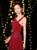 In Stock:Ship in 48 Hours Burgundy Sequins Asymmetrical Prom Dress With Side Split