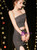 In Stock:Ship in 48 Hours Black Sheath One Shoulder Cut Out Prom Dress