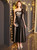 In Stock:Ship in 48 Hours Black Tulle One Shoulder Ankle Length Prom Dress